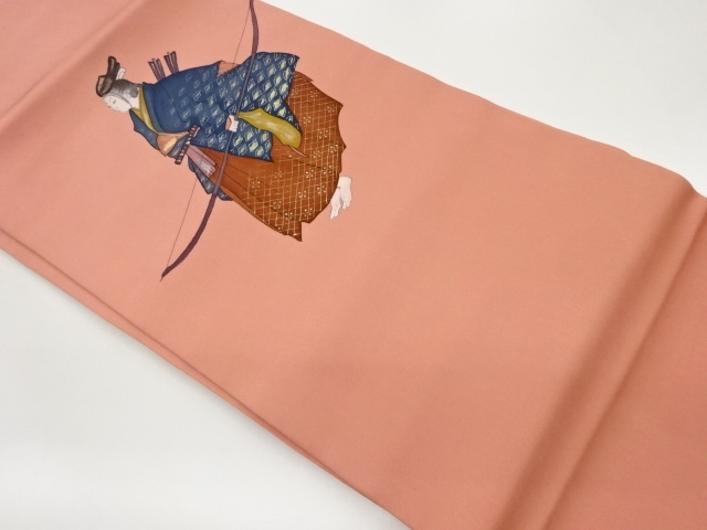 塩瀬手描き金銀彩人物模様名古屋帯